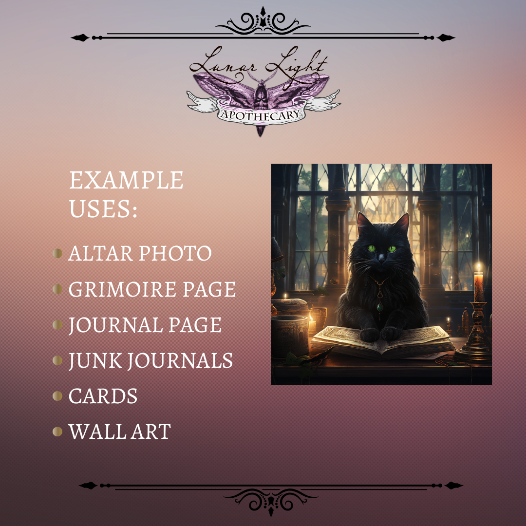 Cat Familiar Altar Image | Printable art