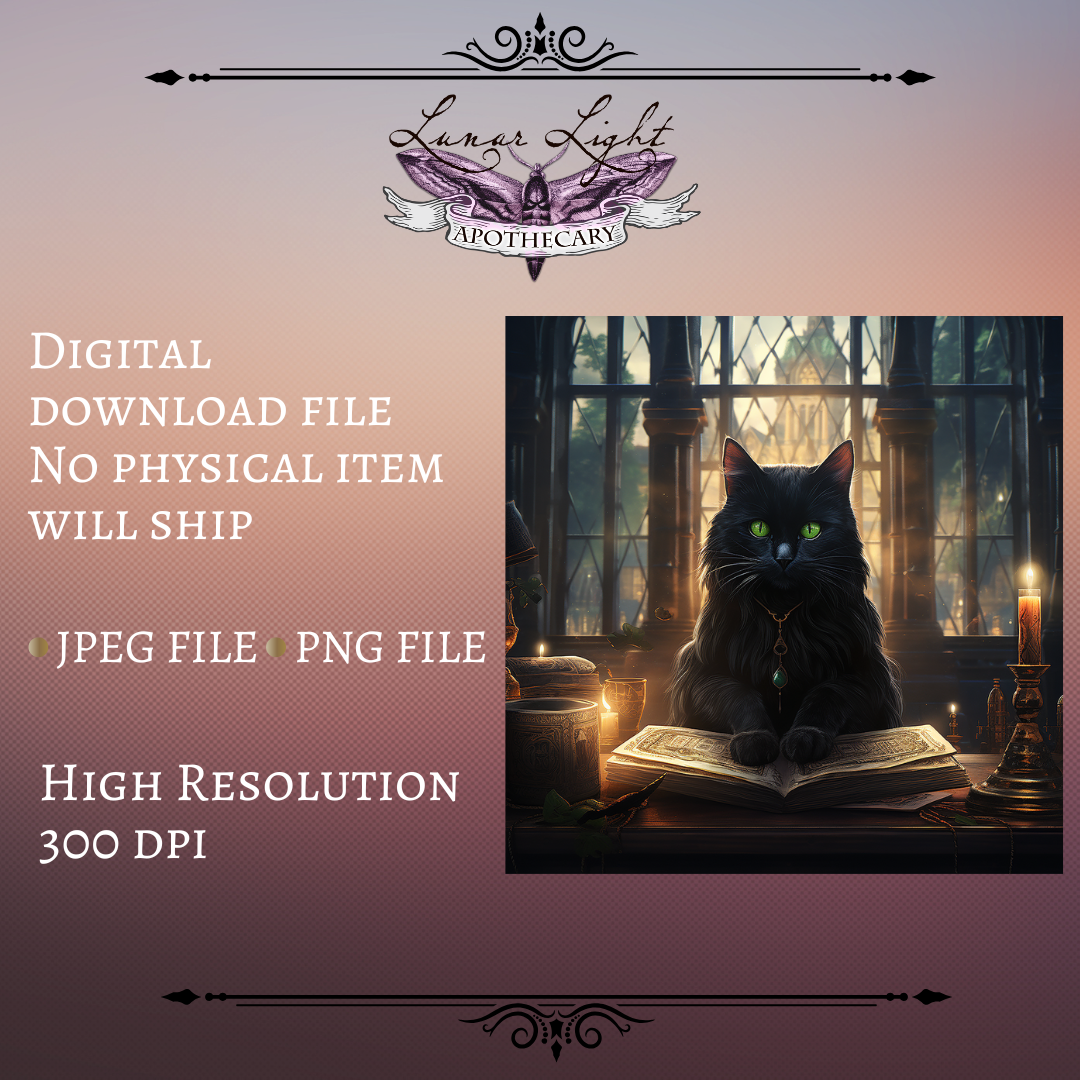 Cat Familiar Altar Image | Printable art