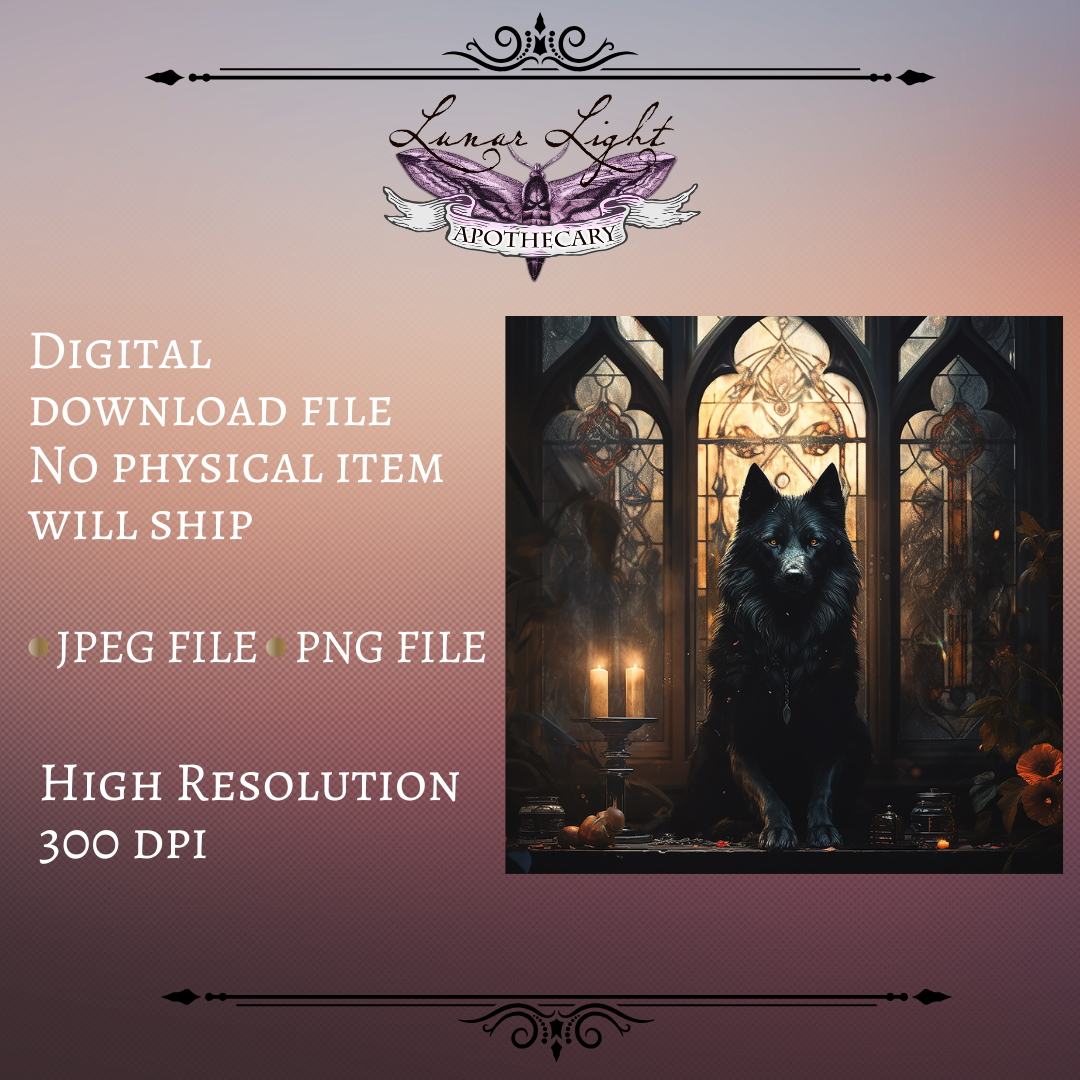 Wolf Familiar Altar Image | Printable art