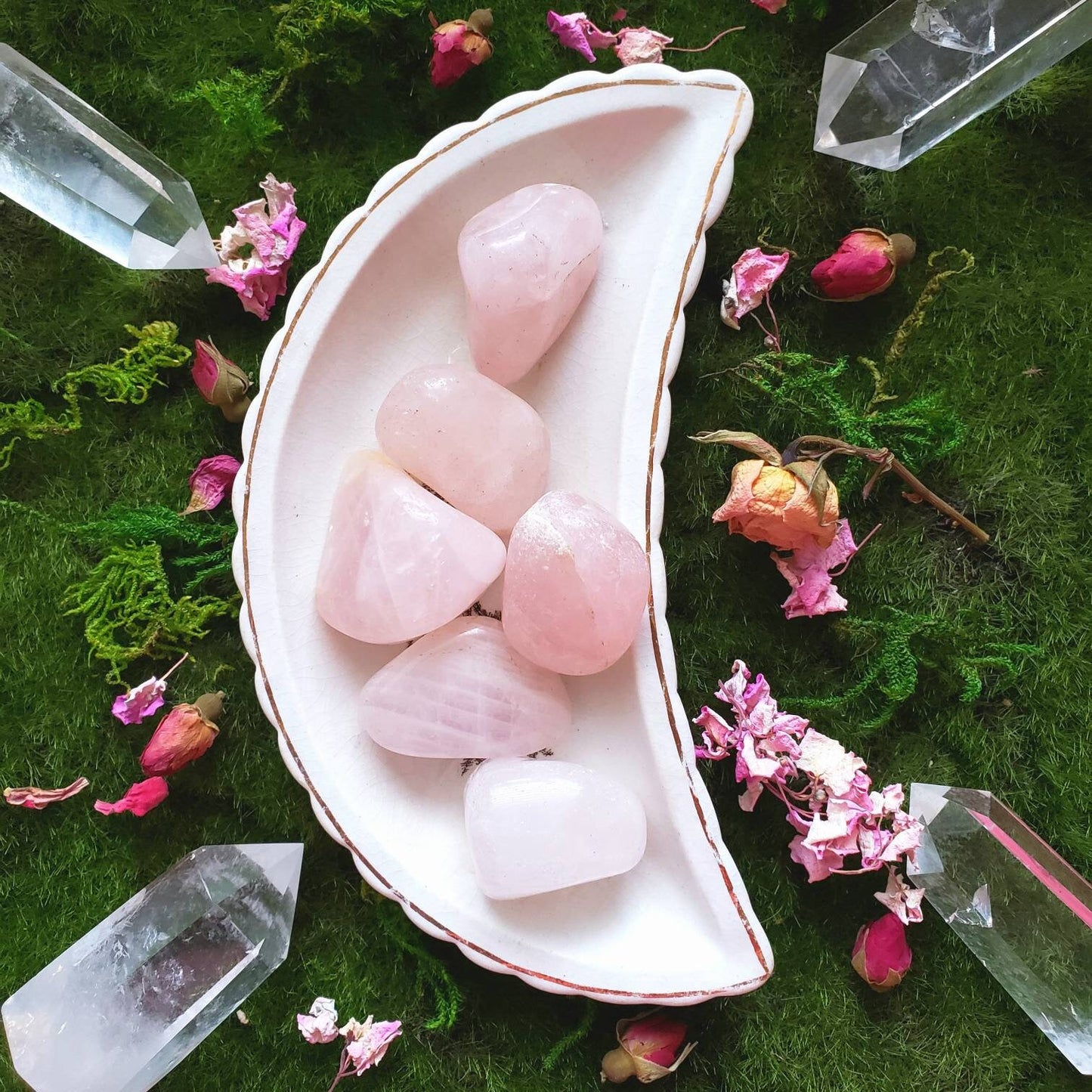 Rose Quartz Tumbled Crystal | Grid Gemstone | Natural Gemstones | Meditation | Crystal Grids | Magick | Altar Tool | Heart and Crown Chakra