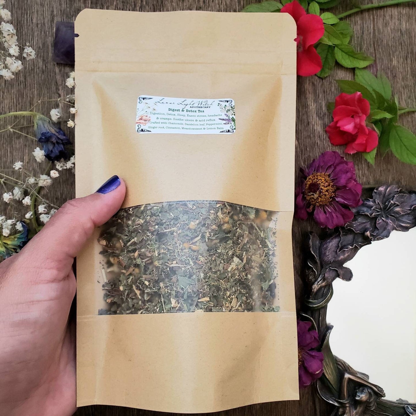 Digest & Detox loose leaf tea | Sleepy time tea | Chamomile | Lemon balm | Peppermint | Ginger | Cinnamon | Meadowsweet | Dandelion