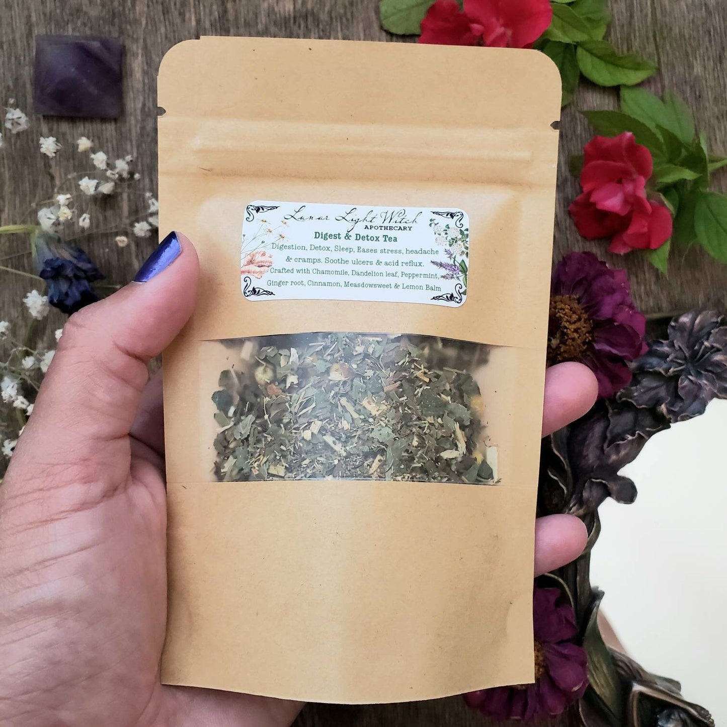 Digest & Detox loose leaf tea | Sleepy time tea | Chamomile | Lemon balm | Peppermint | Ginger | Cinnamon | Meadowsweet | Dandelion