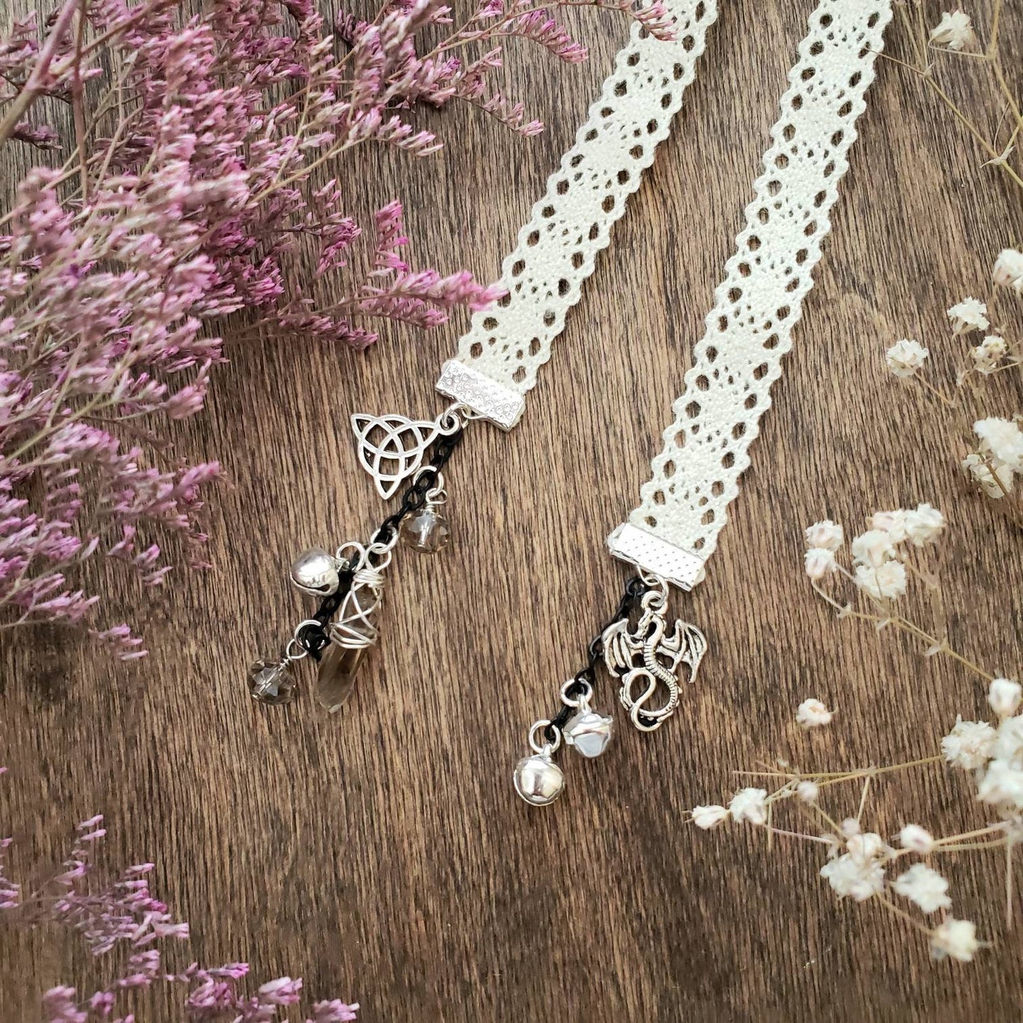 Grimoire Dragon Bookmark | Book of Shadows | Year of the Dragon | triquetra | BOS bookmark | Witch book charm | journal dangle | Witch bell