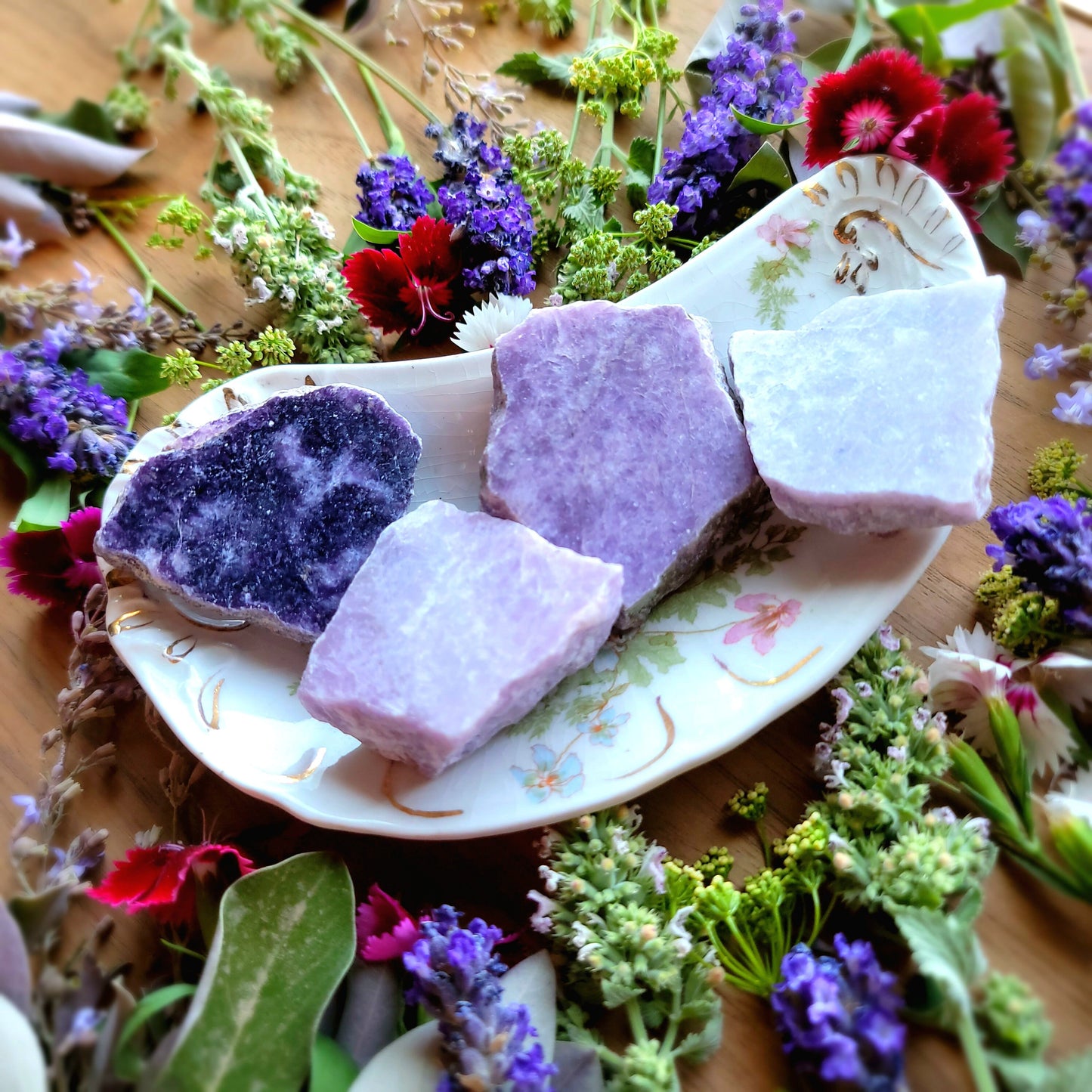 Purple Lepidolite Slice | Grid Gemstone | Natural Gemstones | Protection | Crystal Grids | Magick | Altar Tool | Crown Chakra | Third Eye