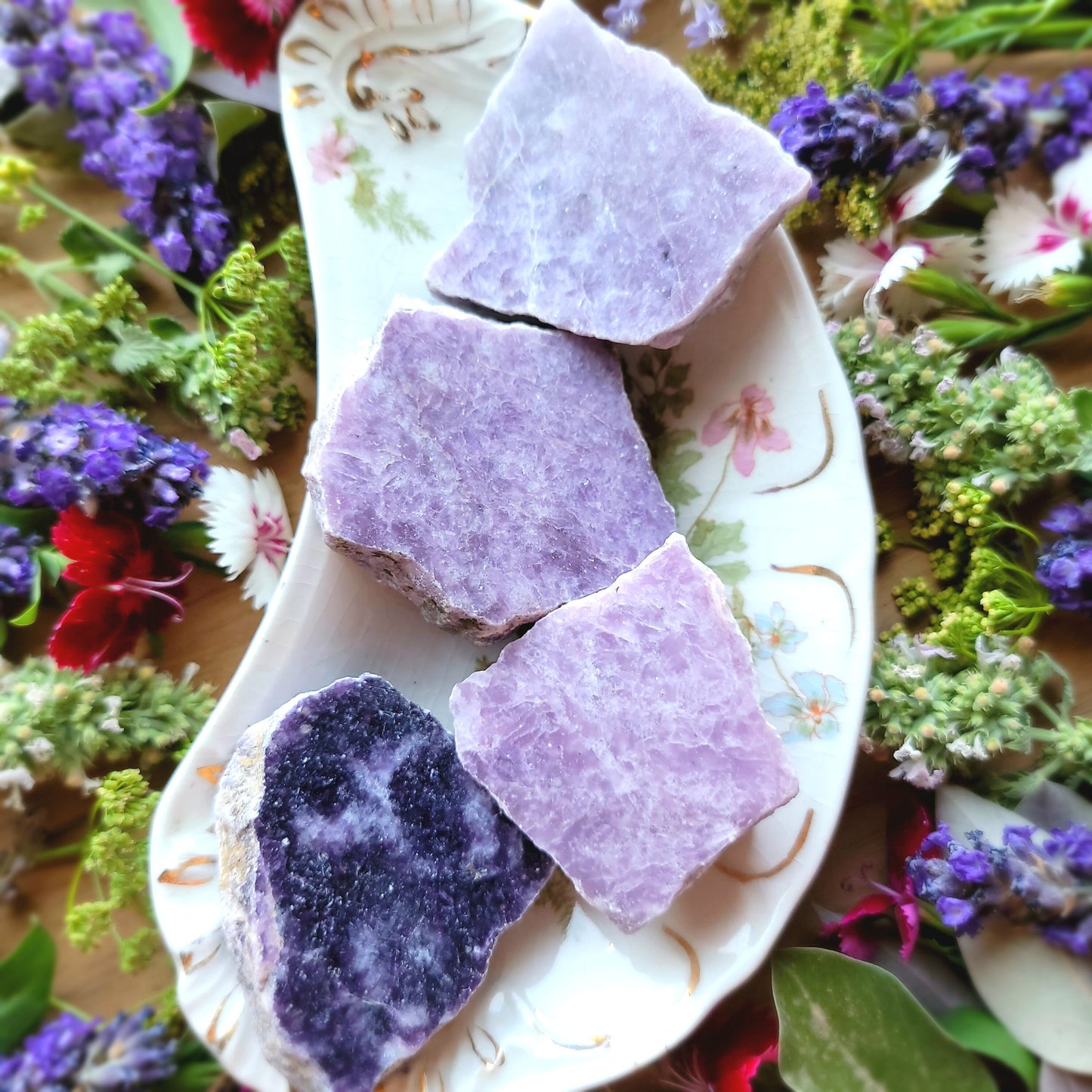 Purple Lepidolite Slice | Grid Gemstone | Natural Gemstones | Protection | Crystal Grids | Magick | Altar Tool | Crown Chakra | Third Eye