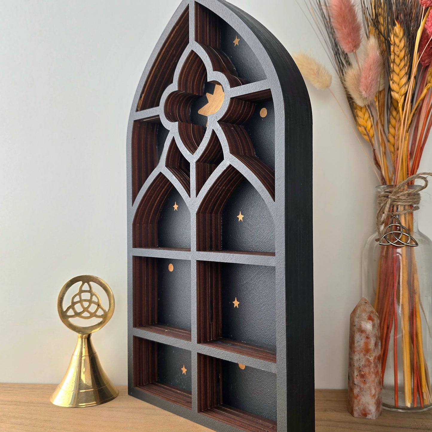 Wood Gothic Cathedral Shelf | Crystal Shelf | oddities display | crystal storage | crystal shelves