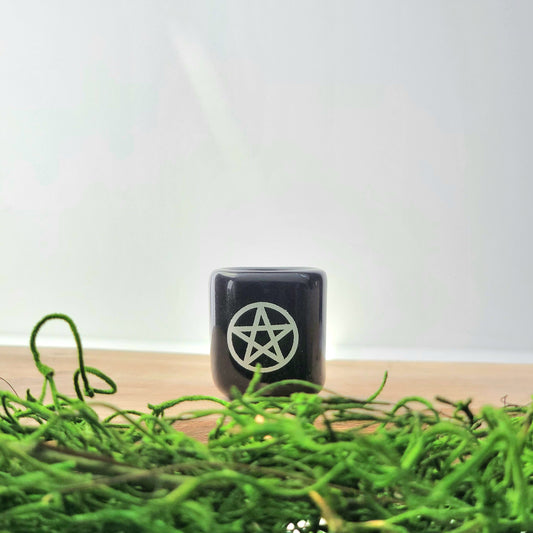 Silver Pentacle Chime Candle Holder