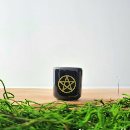 Gold Pentacle Chime Candle Holder