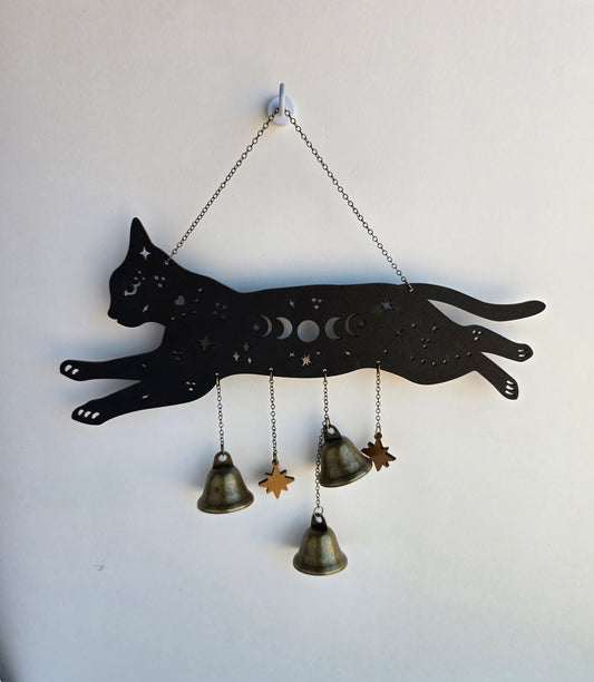 Cat Witch Bells | Handcrafted Protection Door Bells