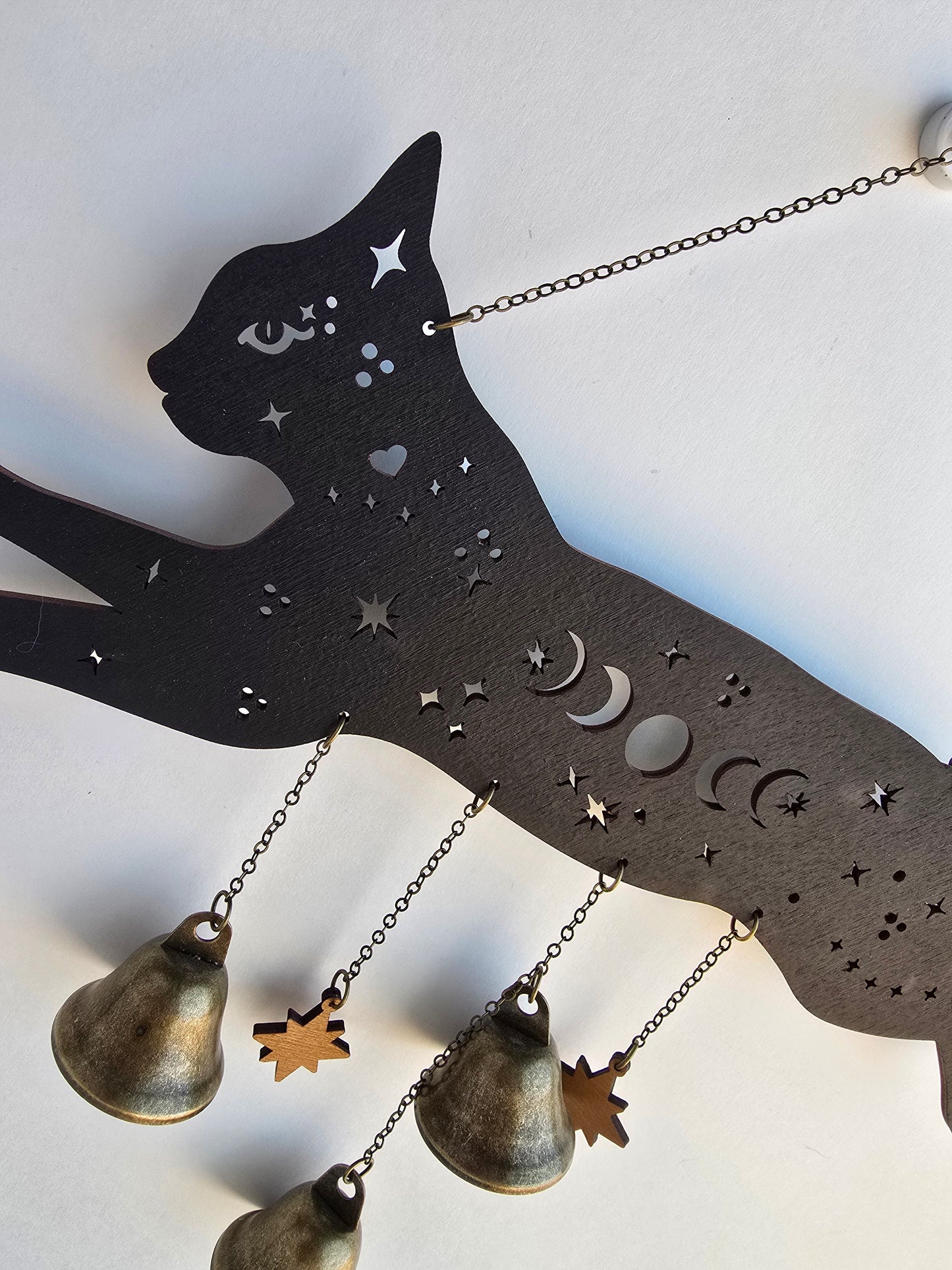 Cat Witch Bells | Handcrafted Protection Door Bells