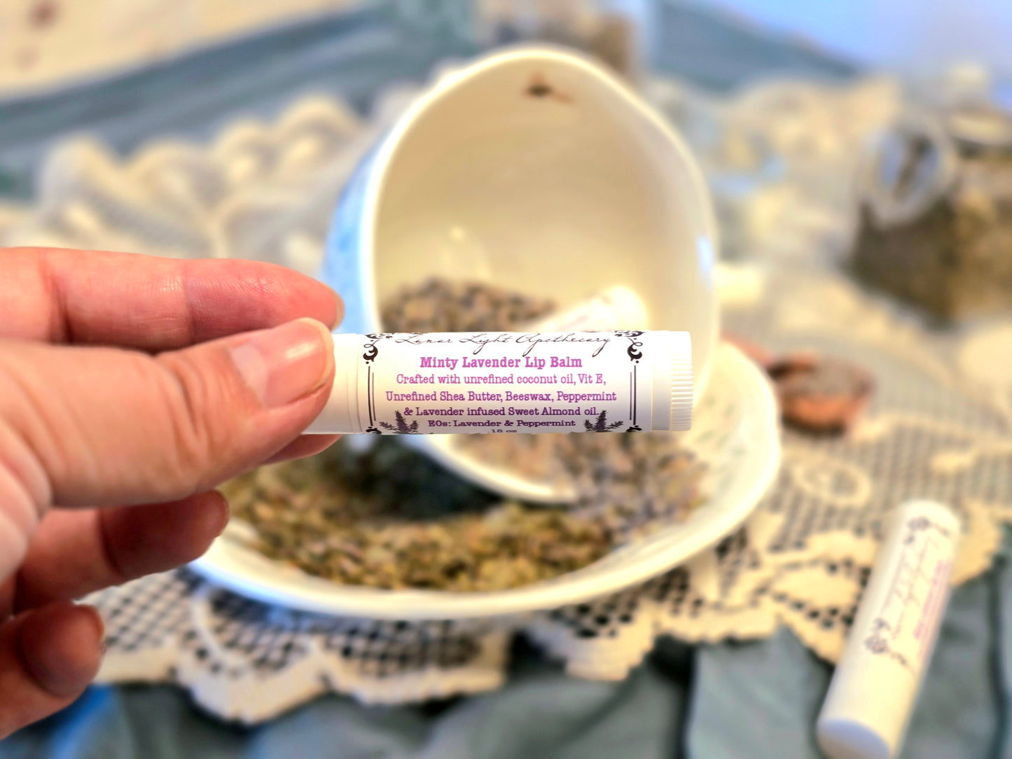 Minty Lavender Lip Balm | Chapped lips | Shea butter | bees wax | peppermint | lavender | lip moisturizer