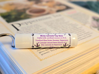Minty Lavender Lip Balm | Chapped lips | Shea butter | bees wax | peppermint | lavender | lip moisturizer