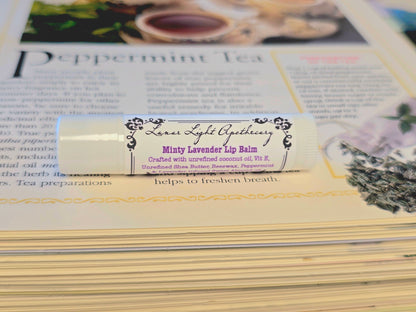 Minty Lavender Lip Balm | Chapped lips | Shea butter | bees wax | peppermint | lavender | lip moisturizer