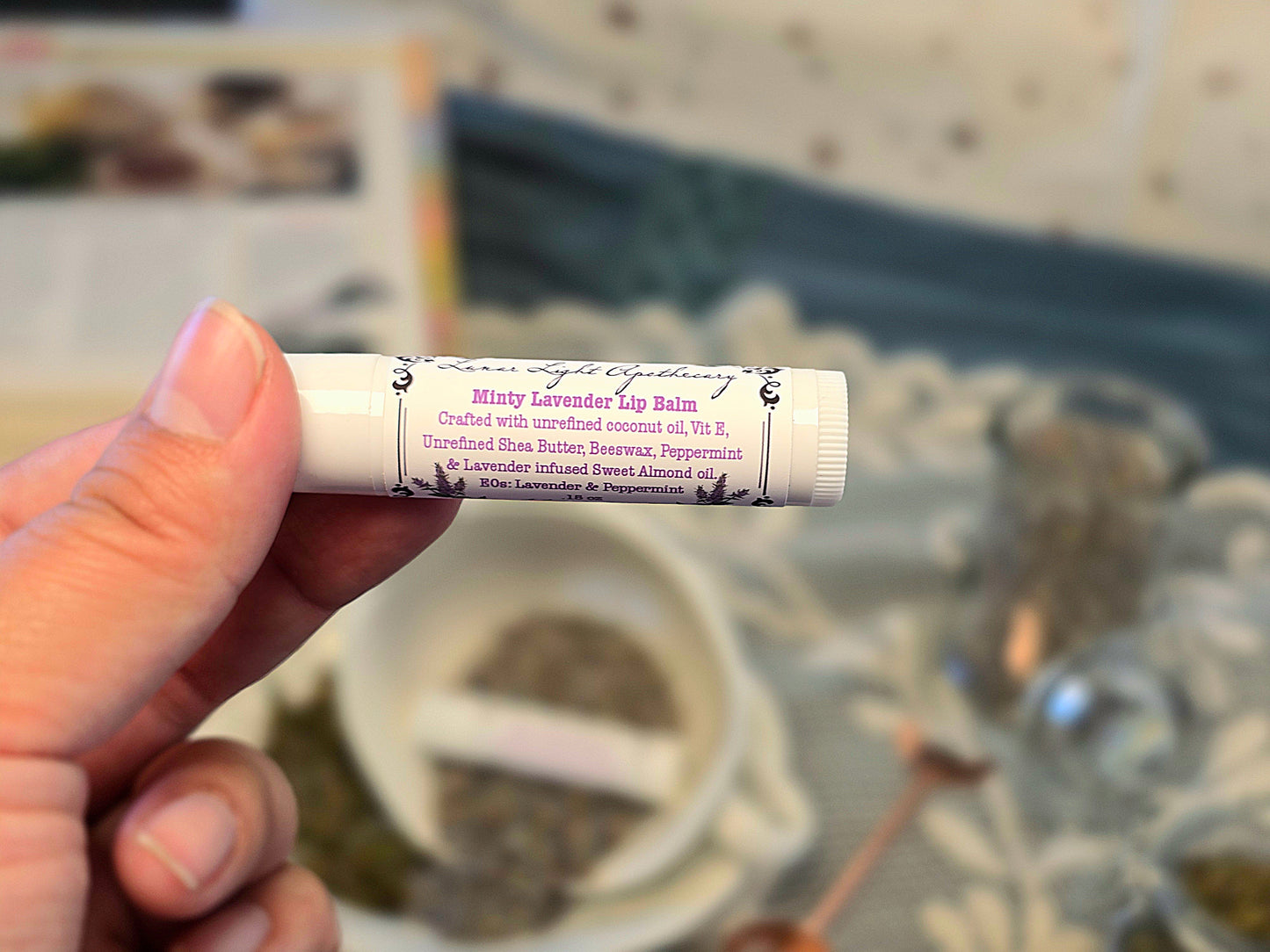Minty Lavender Lip Balm | Chapped lips | Shea butter | bees wax | peppermint | lavender | lip moisturizer