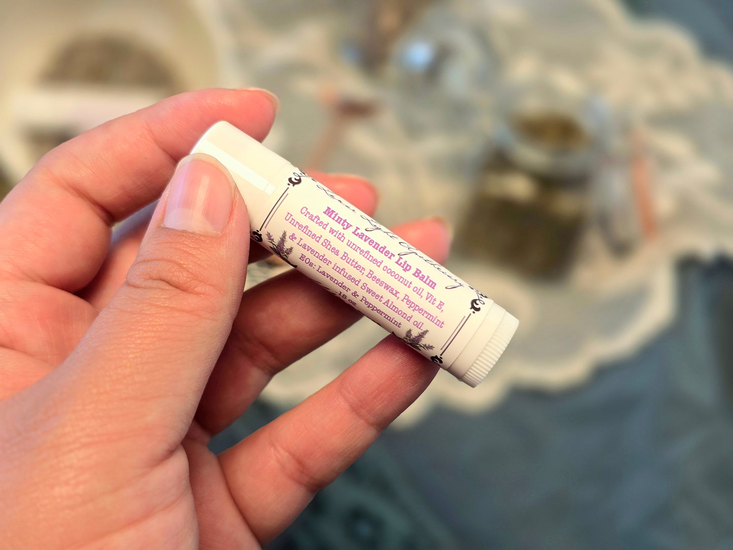 Minty Lavender Lip Balm | Chapped lips | Shea butter | bees wax | peppermint | lavender | lip moisturizer