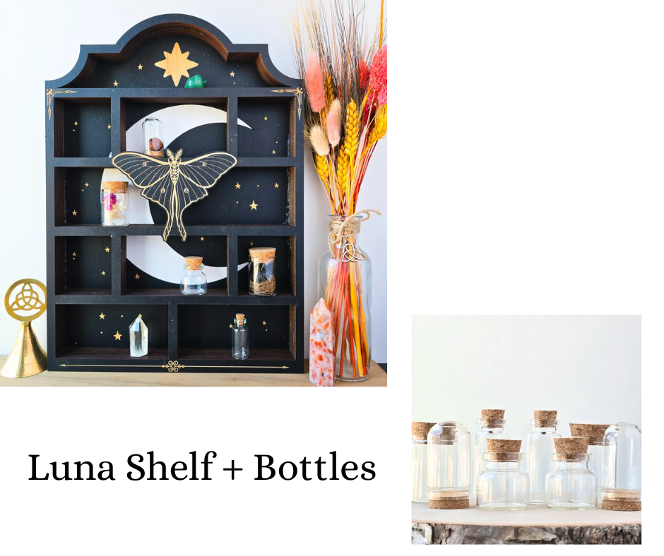 Luna Moth Shelf | Apothecary Cabinet | Crystal Shelf | oddities display | crystal storage | crystal shelves