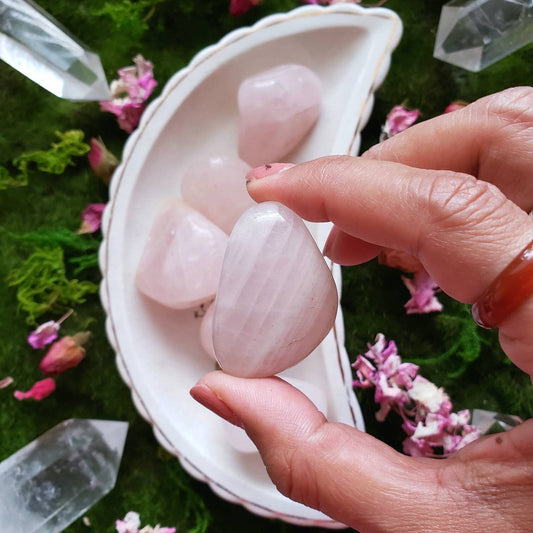 Rose Quartz Tumbled Crystal | Grid Gemstone | Natural Gemstones | Meditation | Crystal Grids | Magick | Altar Tool | Heart and Crown Chakra