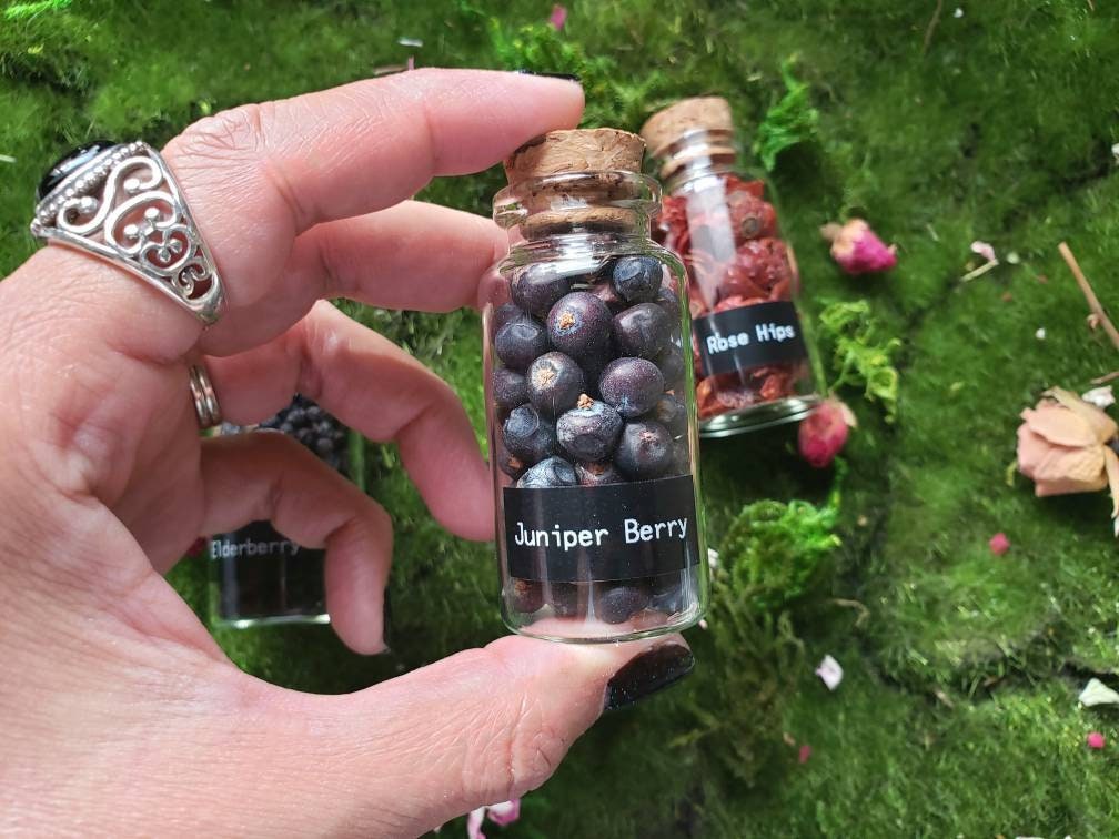 1.5 oz Berries and Fruit | Herbal Bottles | Witchcraft herbs | Rose Hip | Juniper | Hawthorn |Dried herb vial | herbal tea | Spell supply