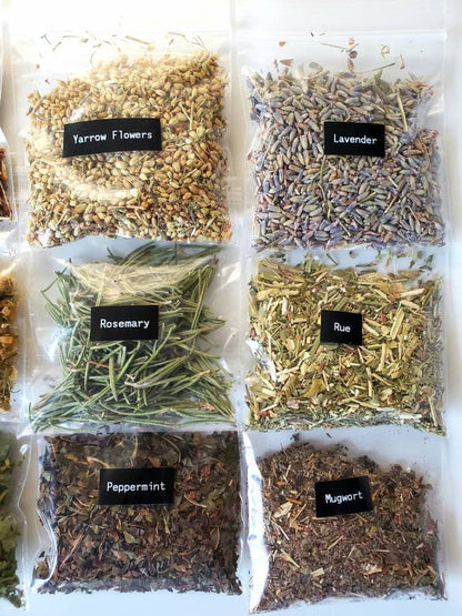 Herb Starter kit | witchcraft herbs | Apothecary Bottles | Flower petals |Witch Protection herbs | witchcraft spell supply | witchcraft