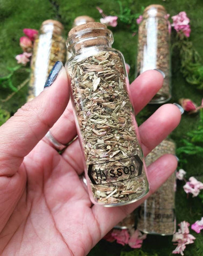 1.5 oz Dried herb vials | Herbal Bottles | Witchcraft herbs | herbal tea | Magic supplies | Witches Apothecary Bottle