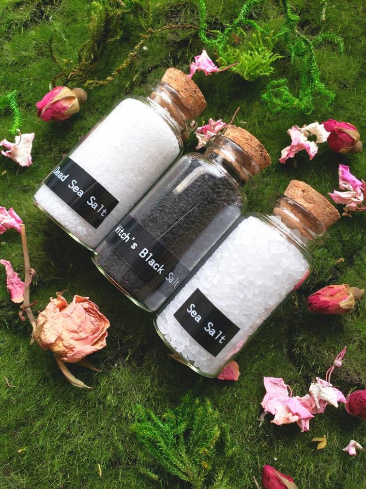 Ritual Salt | Witch Salt | Black Salt | Black Salt | Dead Sea Salt | Protection | Witches Apothecary Bottle