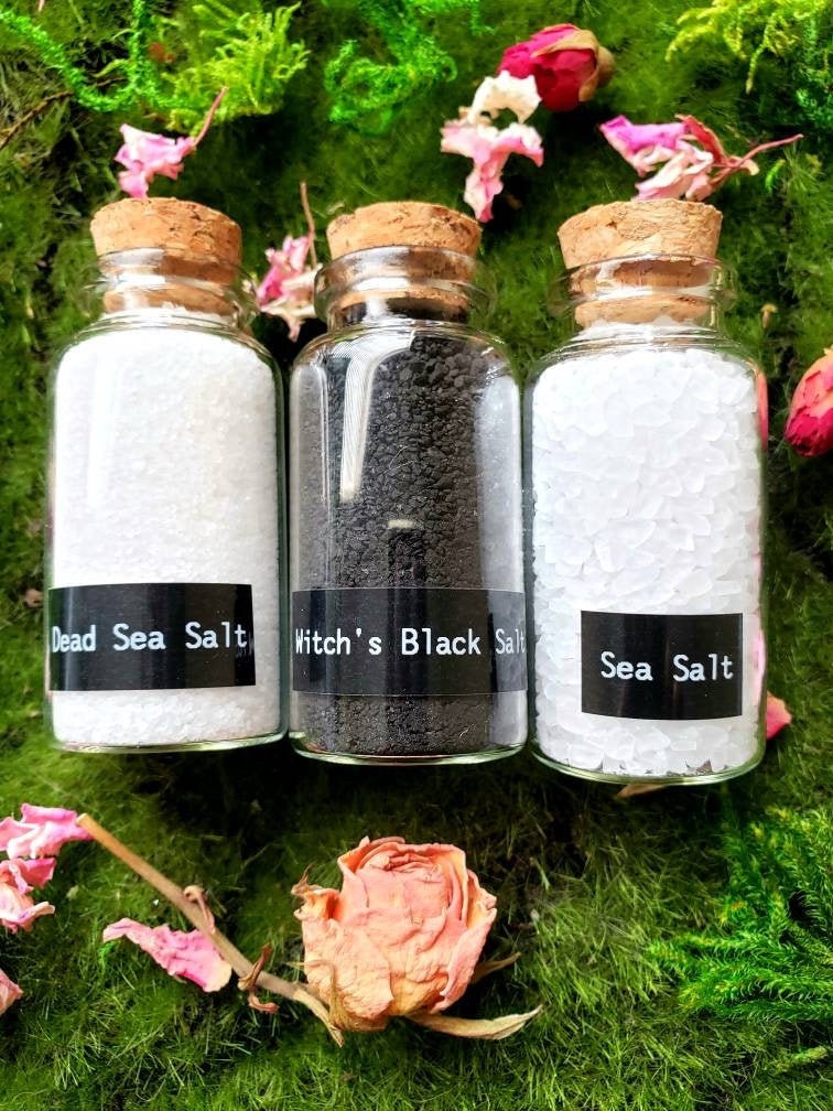 Ritual Salt | Witch Salt | Black Salt | Black Salt | Dead Sea Salt | Protection | Witches Apothecary Bottle