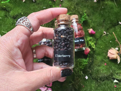 1.5 oz Berries and Fruit | Herbal Bottles | Witchcraft herbs | Rose Hip | Juniper | Hawthorn |Dried herb vial | herbal tea | Spell supply