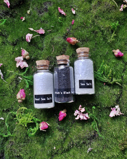 Ritual Salt | Witch Salt | Black Salt | Black Salt | Dead Sea Salt | Protection | Witches Apothecary Bottle