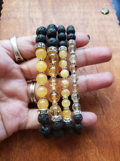 Solar Plexus Chakra bracelet | aromatherapy diffuser | lava beads