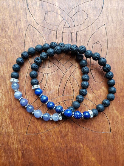 Third Eye Chakra bracelet | aromatherapy diffuser | lava beads