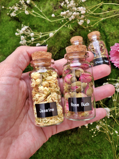 1.5 oz Herbal Bottles | Dried herb vial | Witchcraft herbs | Witches Apothecary | herbal tea | Spell supplies | loose incense  | H