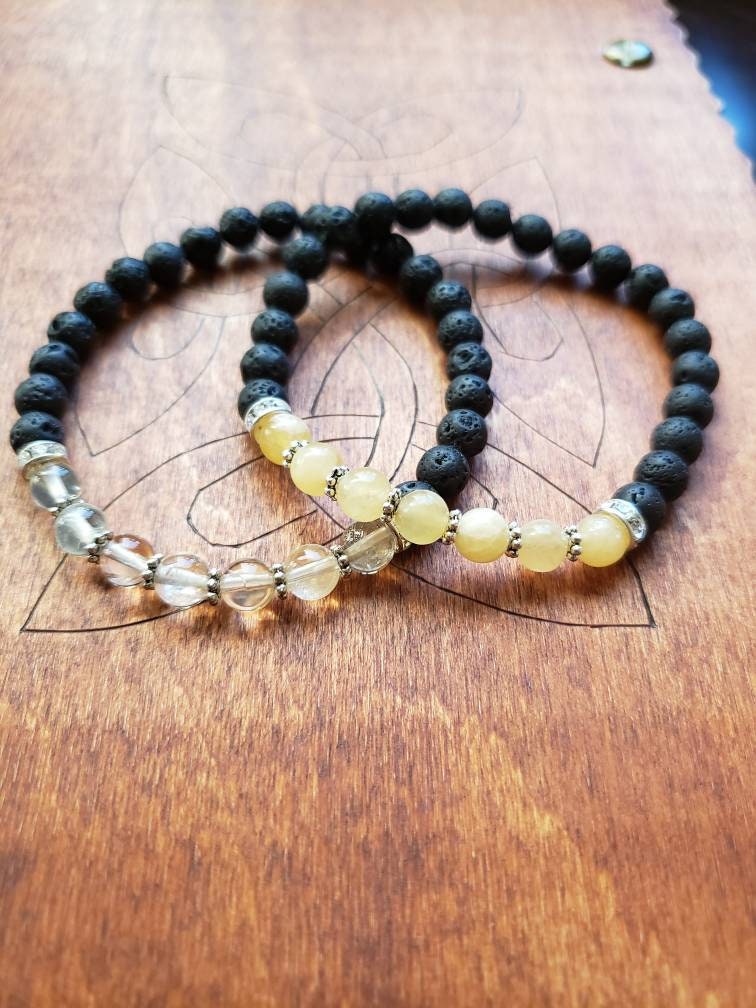 Solar Plexus Chakra bracelet | aromatherapy diffuser | lava beads