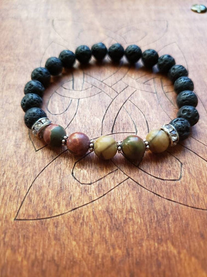 Sacral Chakra bracelet | aromatherapy diffuser | lava beads