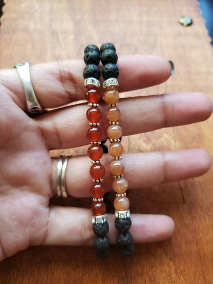 Sacral Chakra bracelet | aromatherapy diffuser | lava beads