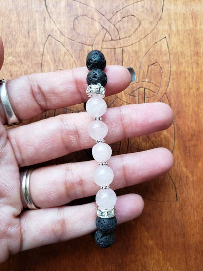 Heart Chakra bracelet | aromatherapy diffuser | lava beads