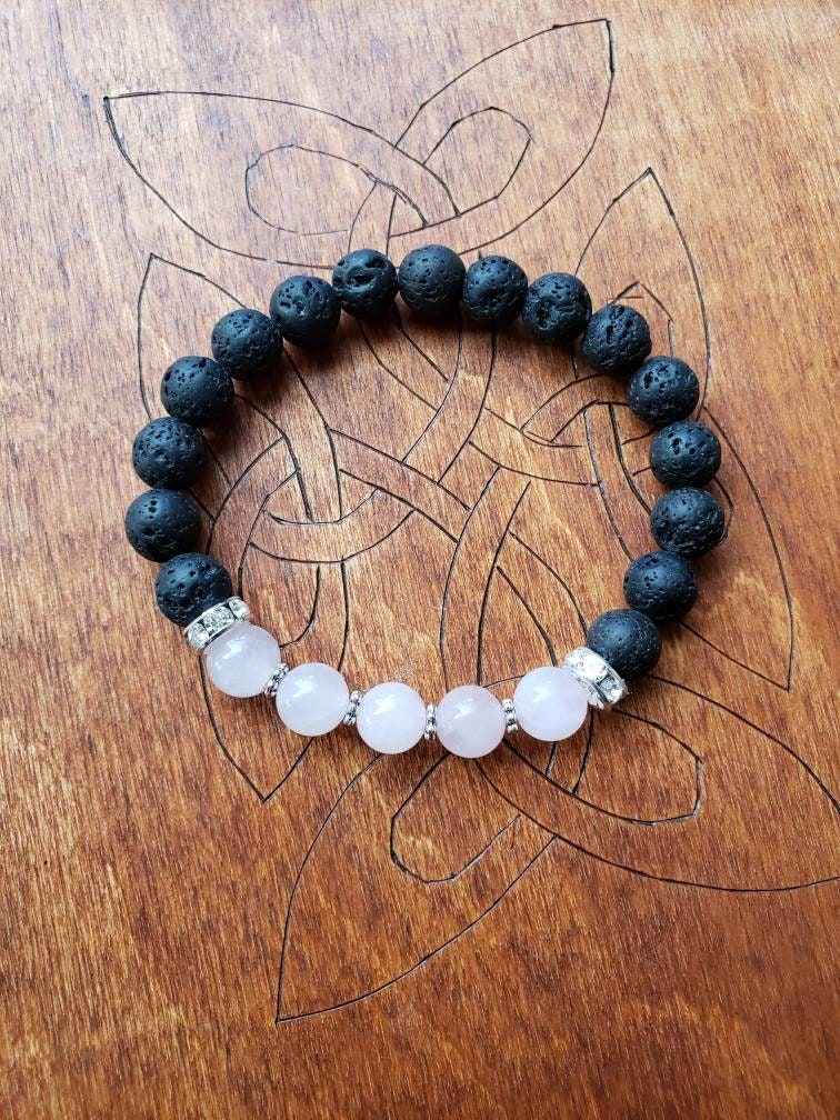 Heart Chakra bracelet | aromatherapy diffuser | lava beads