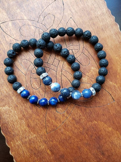 Third Eye Chakra bracelet | aromatherapy diffuser | lava beads