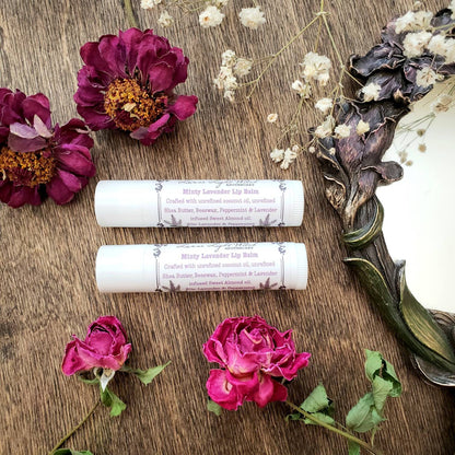 Minty Lavender Lip Balm | Chapped lips | Shea butter | bees wax | peppermint | lavender | lip moisturizer