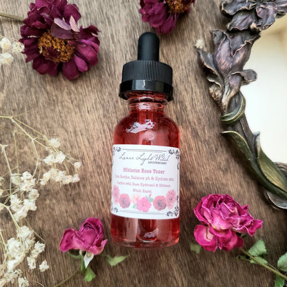 Hibiscus Rose face toner | Rose water | Hibiscus flower infused witch hazel