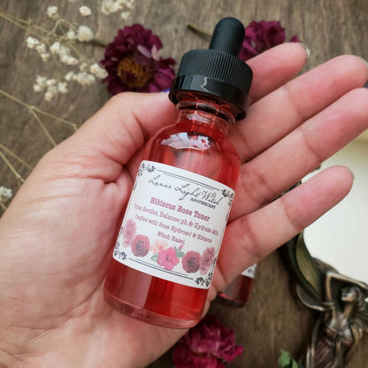 Hibiscus Rose face toner | Rose water | Hibiscus flower infused witch hazel