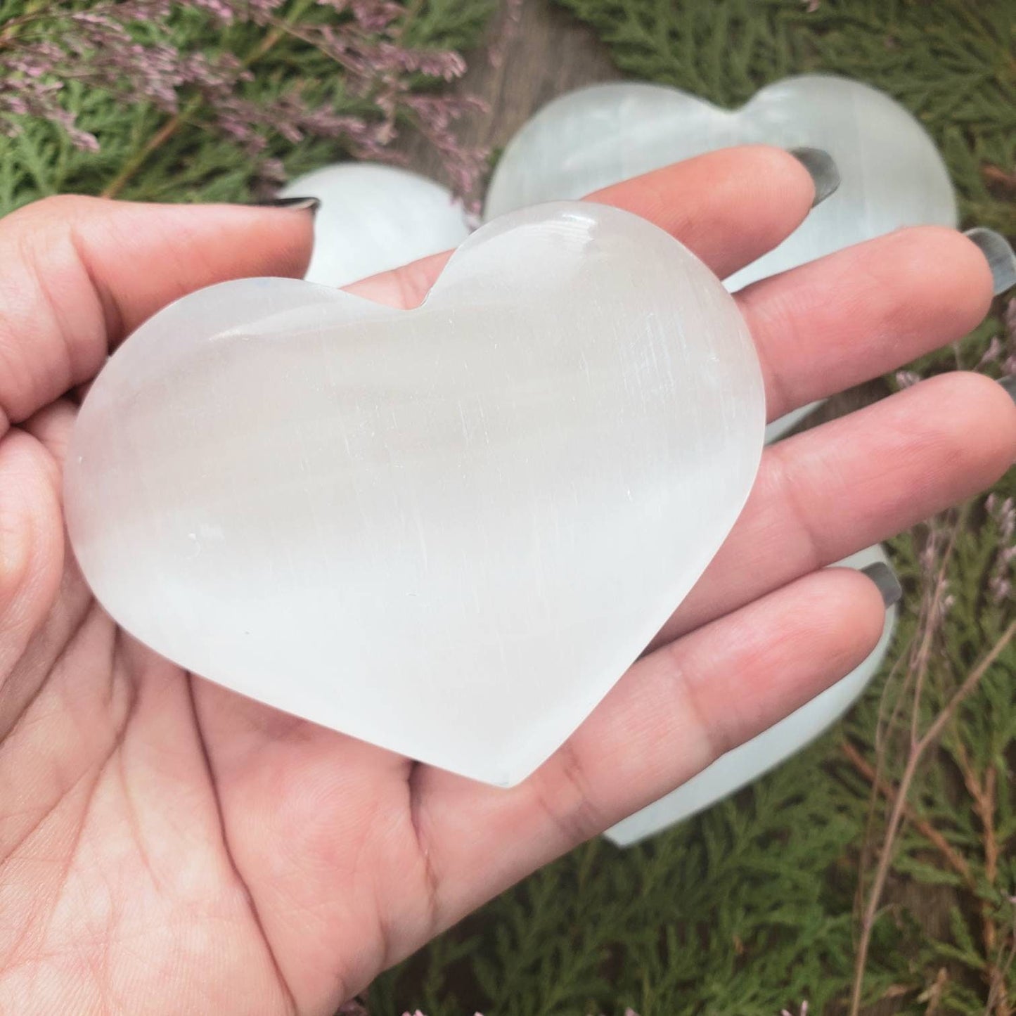 Selenite Heart Crystal | Grid Gemstone | Natural Gemstones | Meditation | Crystal Grids | Magick | Altar Tool |