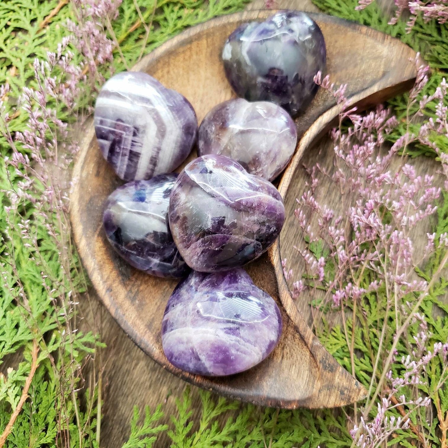 Amethyst Puffy Heart Crystal | Grid Gemstone | Natural Gemstones | Meditation | Crystal Grids | Magick | Altar Tool |