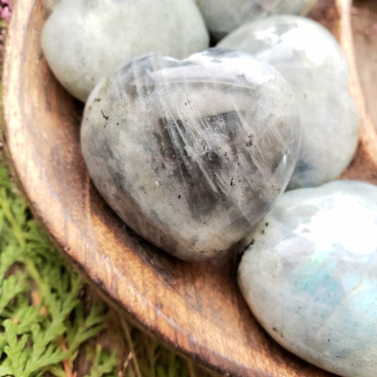 Labradorite Puffy Heart Crystal | Grid Gemstone | Natural Gemstones | Meditation | Crystal Grids | Magick | Altar Tool |