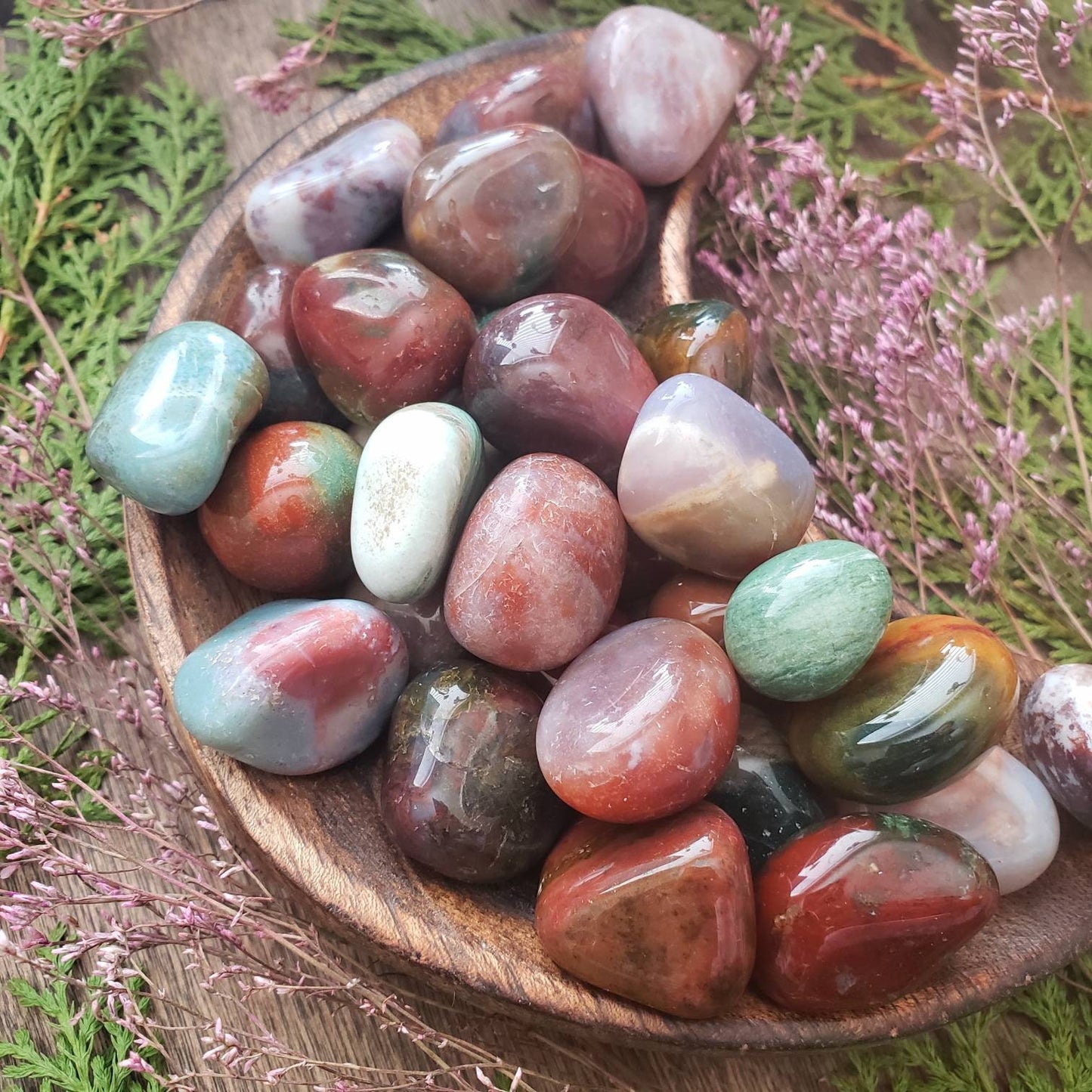 Fancy Jasper Tumbled Crystal | Indian Agate| Grid Gemstone | Natural Gemstones | Meditation | Crystal Grids | Magick | Altar Tool |