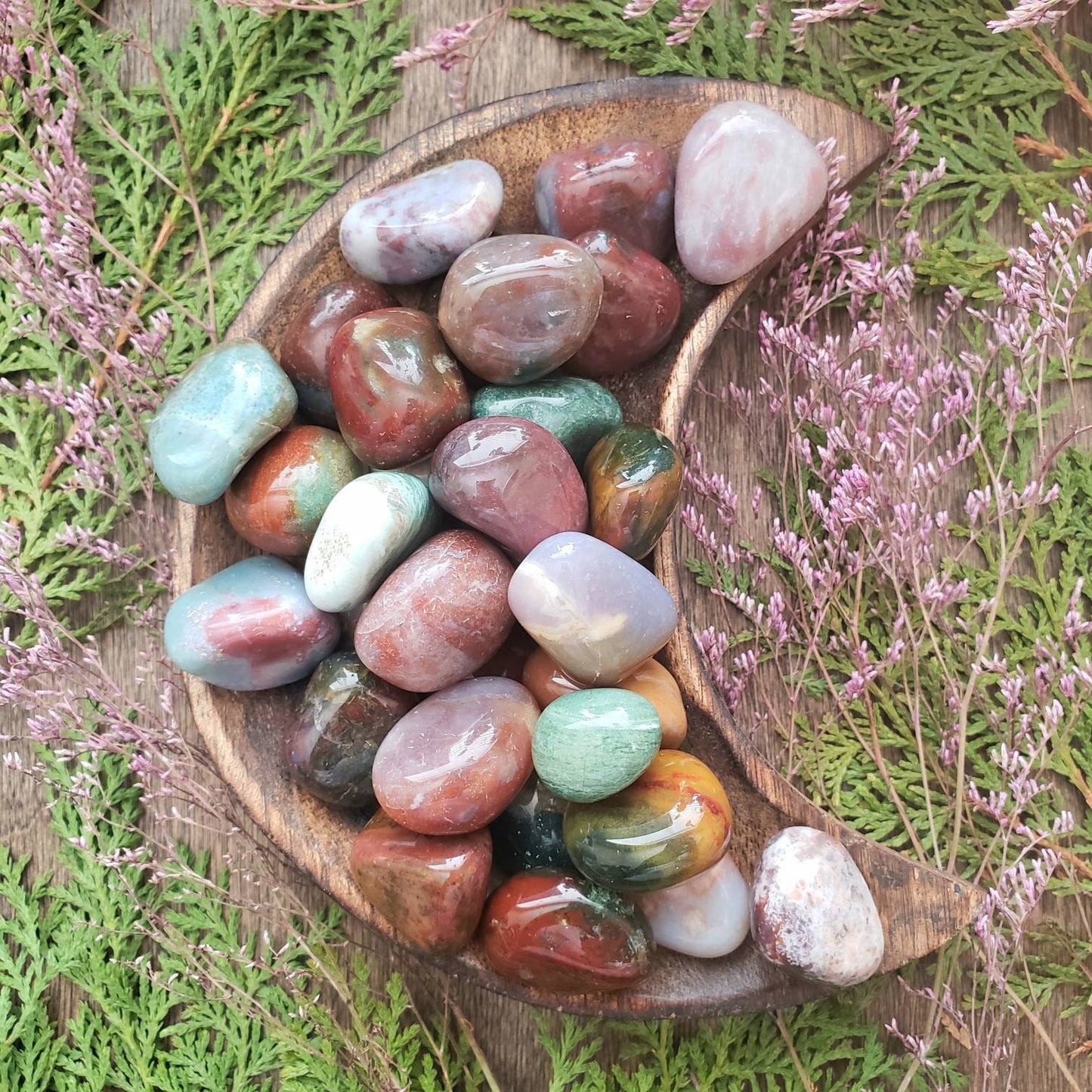 Fancy Jasper Tumbled Crystal | Indian Agate| Grid Gemstone | Natural Gemstones | Meditation | Crystal Grids | Magick | Altar Tool |