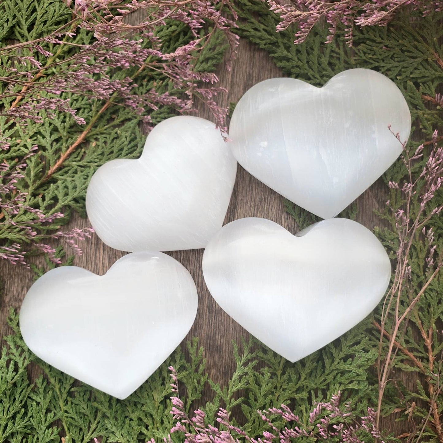 Selenite Heart Crystal | Grid Gemstone | Natural Gemstones | Meditation | Crystal Grids | Magick | Altar Tool |