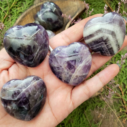 Amethyst Puffy Heart Crystal | Grid Gemstone | Natural Gemstones | Meditation | Crystal Grids | Magick | Altar Tool |