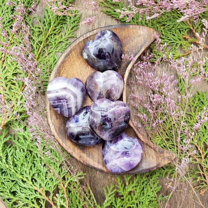 Amethyst Puffy Heart Crystal | Grid Gemstone | Natural Gemstones | Meditation | Crystal Grids | Magick | Altar Tool |