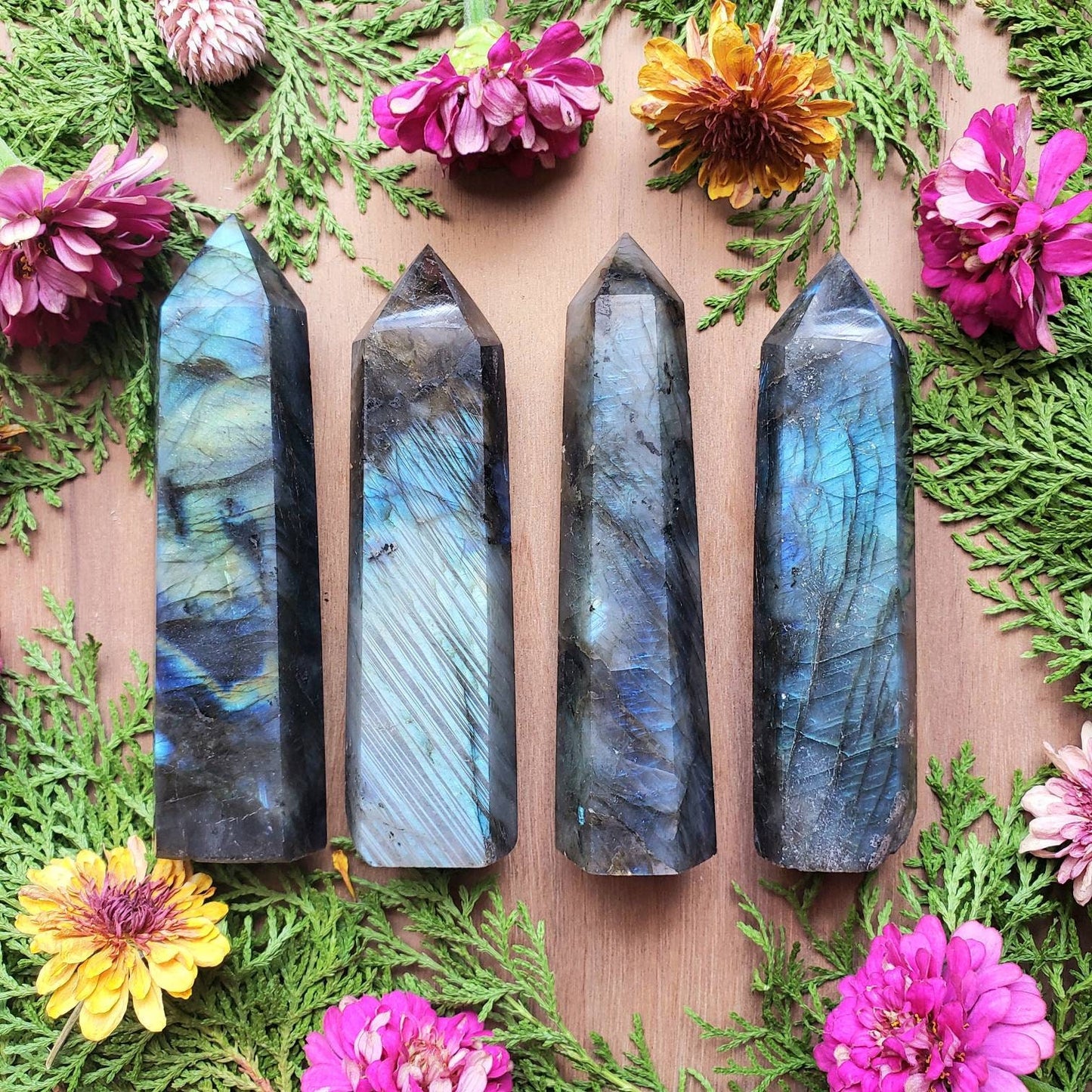 Flashy Labradorite Tower - Third Eye Chakra | Magical power | intuition obelisk | crystal point wand | clairvoyance | telepathy