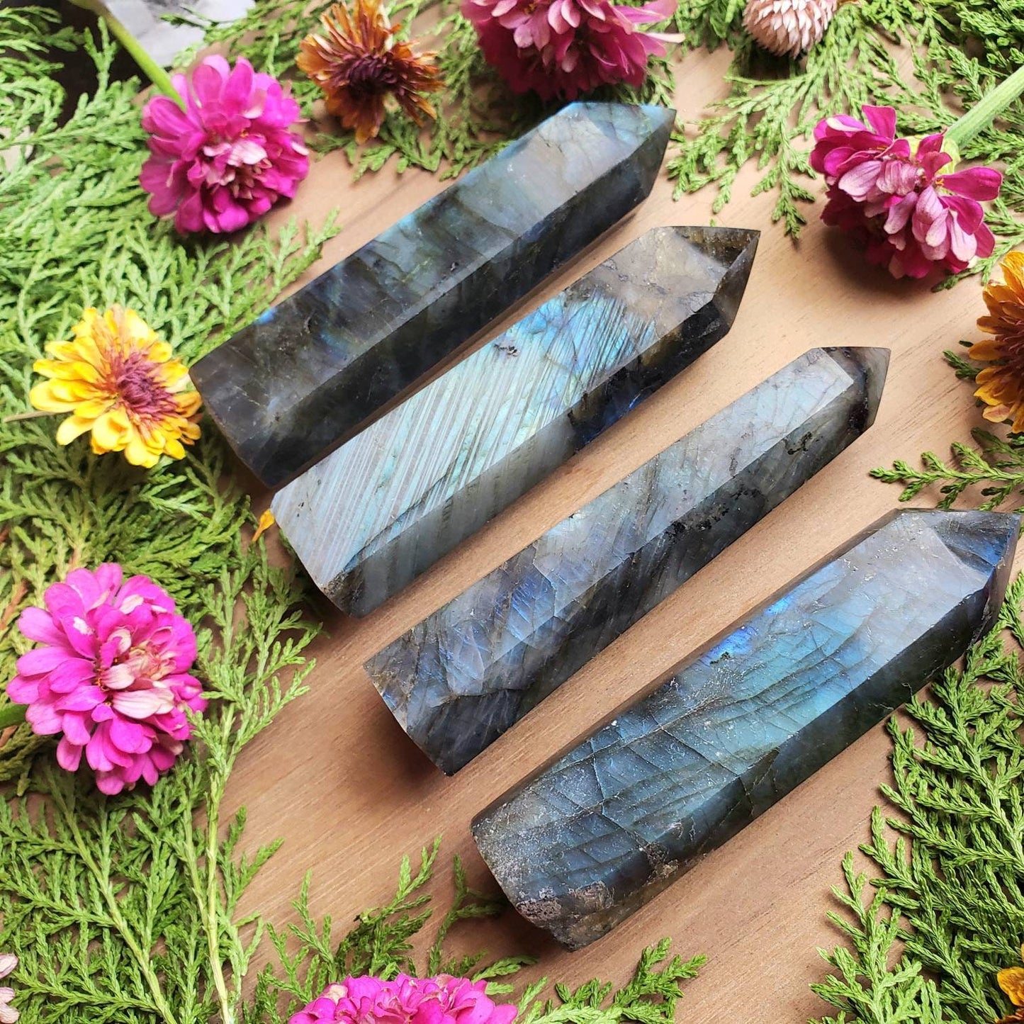 Flashy Labradorite Tower - Third Eye Chakra | Magical power | intuition obelisk | crystal point wand | clairvoyance | telepathy